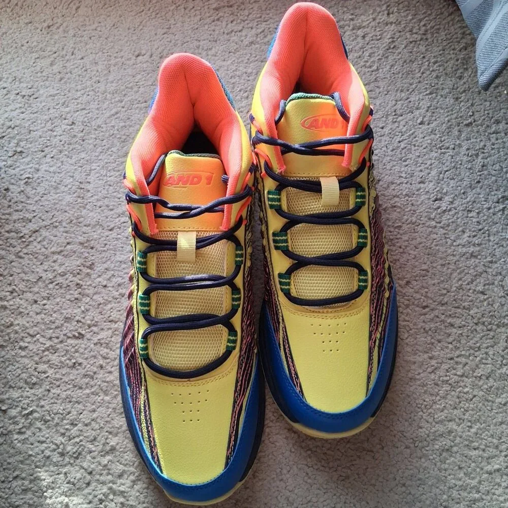 Men's AND1 Explosive T Multi Color Basketball Shoes Size 9.5 NIB AD90190MYDG - Picture 3 of 6